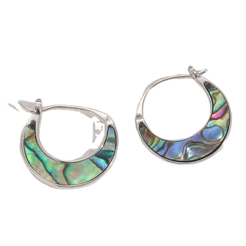 Wholesale Shell Moon Simple Copper Plated 14K Real Gold Earrings